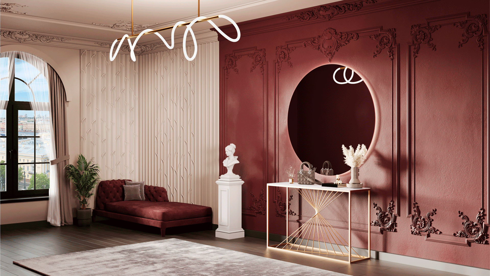 3D Дизайнерская панель из гипса PALMETTE-3  600*600мм, 0,36м2