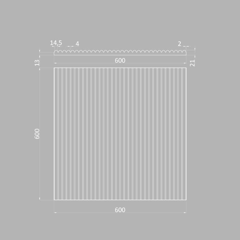 3D Дизайнерская панель из гипса MINIWOODS 600x600 мм, 0.36 м2