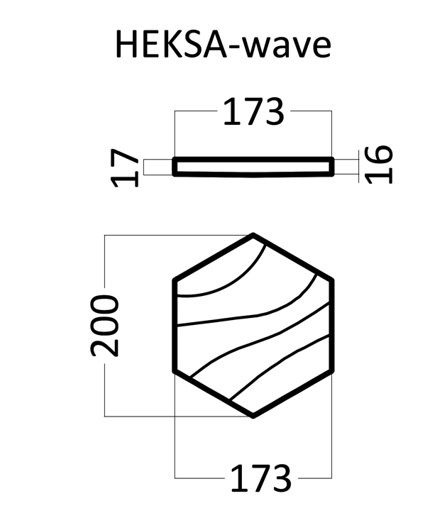 3D Дизайнерская панель из гипса HEKSA-wave PLATINUM МАТОВЫЕ 200x173x17 мм, 0.026м2, 38,5 шт в 1 м2