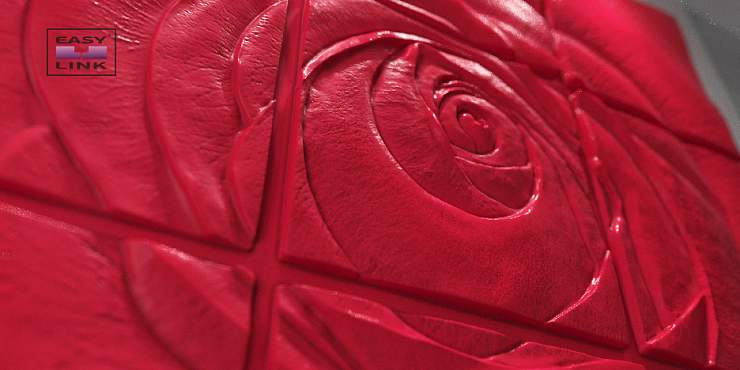 3D Дизайнерское панно из гипса ROSE PLATINUM ГЛЯНЕЦ 1800x1800мм, 3.24м2