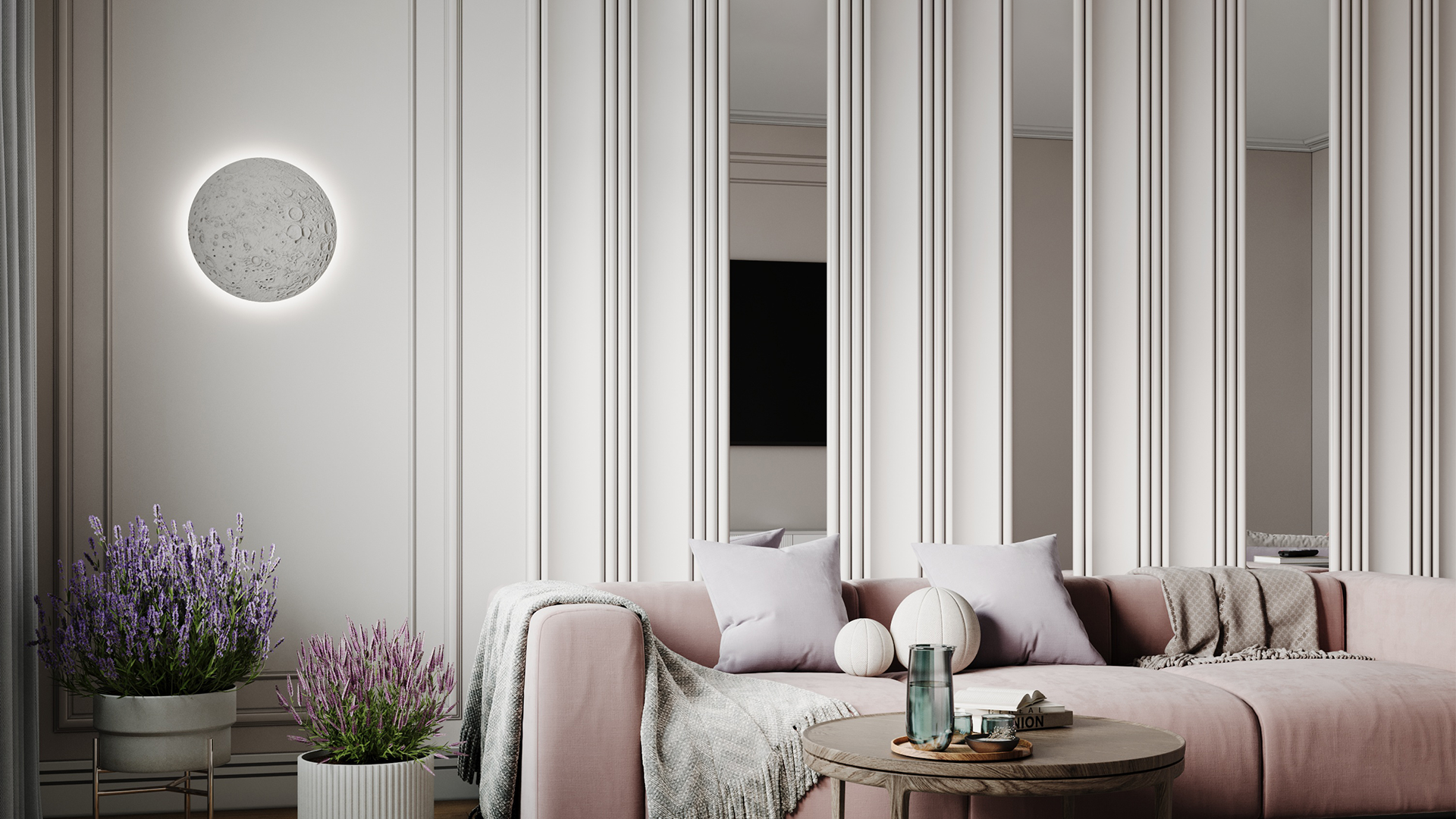 3D Дизайнерское панно из гипса MOONLIGHT 2 600x63 мм