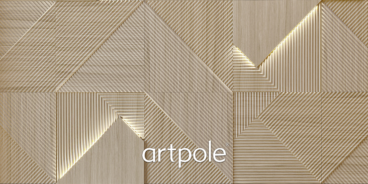 3D Дизайнерская панель из гипса FIELDS-3 PLATINUM МАТОВЫЕ. 600х600мм, 0,36м2