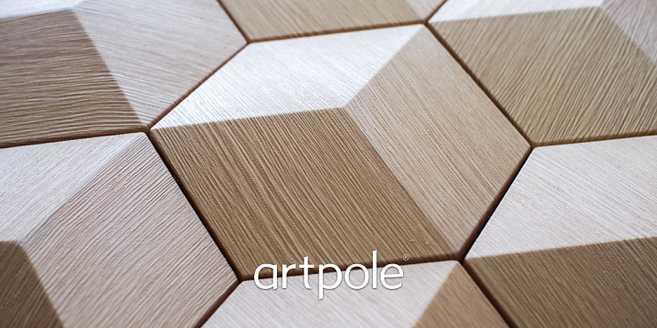 3D Дизайнерская панель из гипса CUBE-Ex2 PLATINUM МАТОВЫЕ 200x173x29 мм, 0.026м2, 38,5 шт. в 1 м2