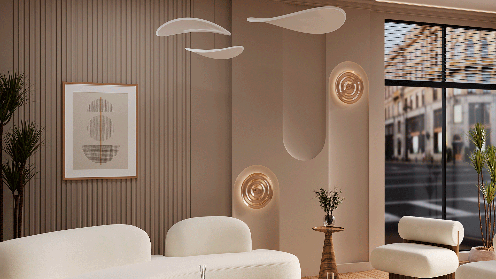 3D Дизайнерская панель из гипса PASSAGE 1 600x600 мм, 0.36 м2