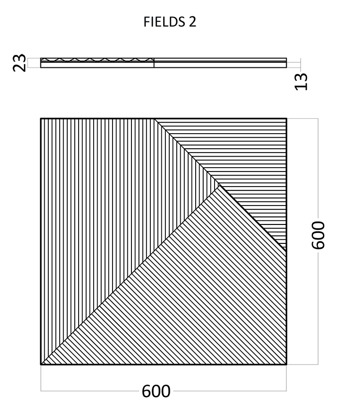 3D Дизайнерская панель из гипса FIELDS-2 0.36 m2