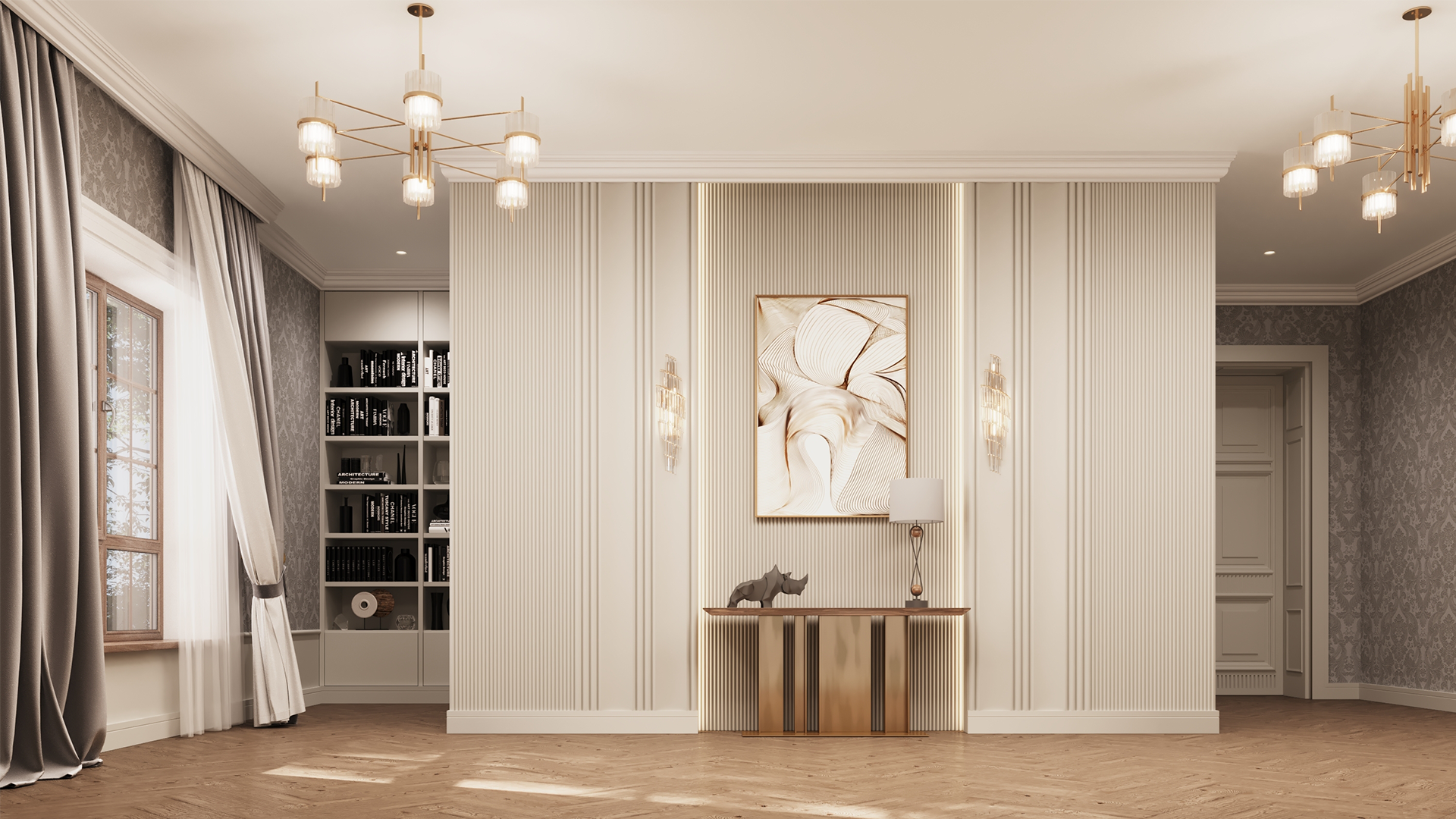 3D Дизайнерская панель из гипса MINIWOODS 600x600 мм, 0.36 м2