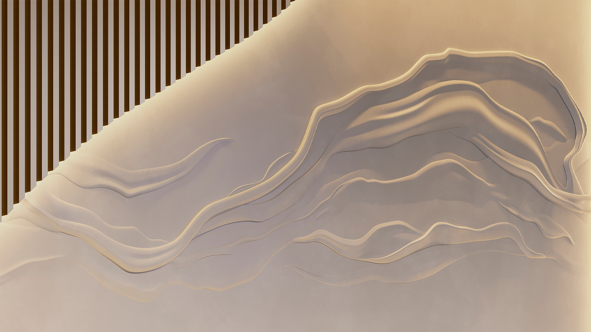 3D Дизайнерское панно из гипса EFIRIUM 1800х4200 мм, 7.56 м2