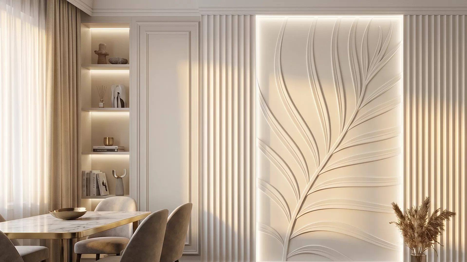 3D Дизайнерская панель из гипса ПАННО VITA 3000х1800 5,4 м² 