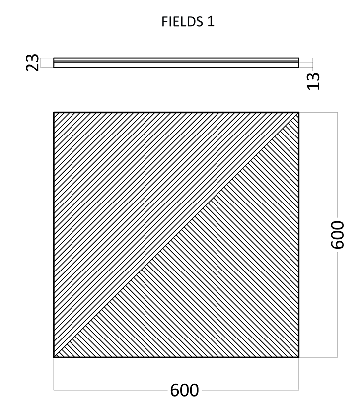 3D Дизайнерская панель из гипса FIELDS-1 0.36 m2