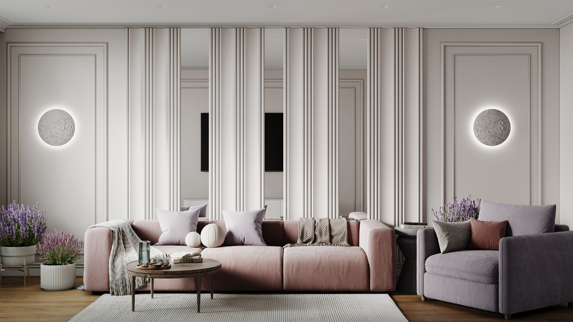 3D Дизайнерское панно из гипса MOONLIGHT 2 600x63 мм