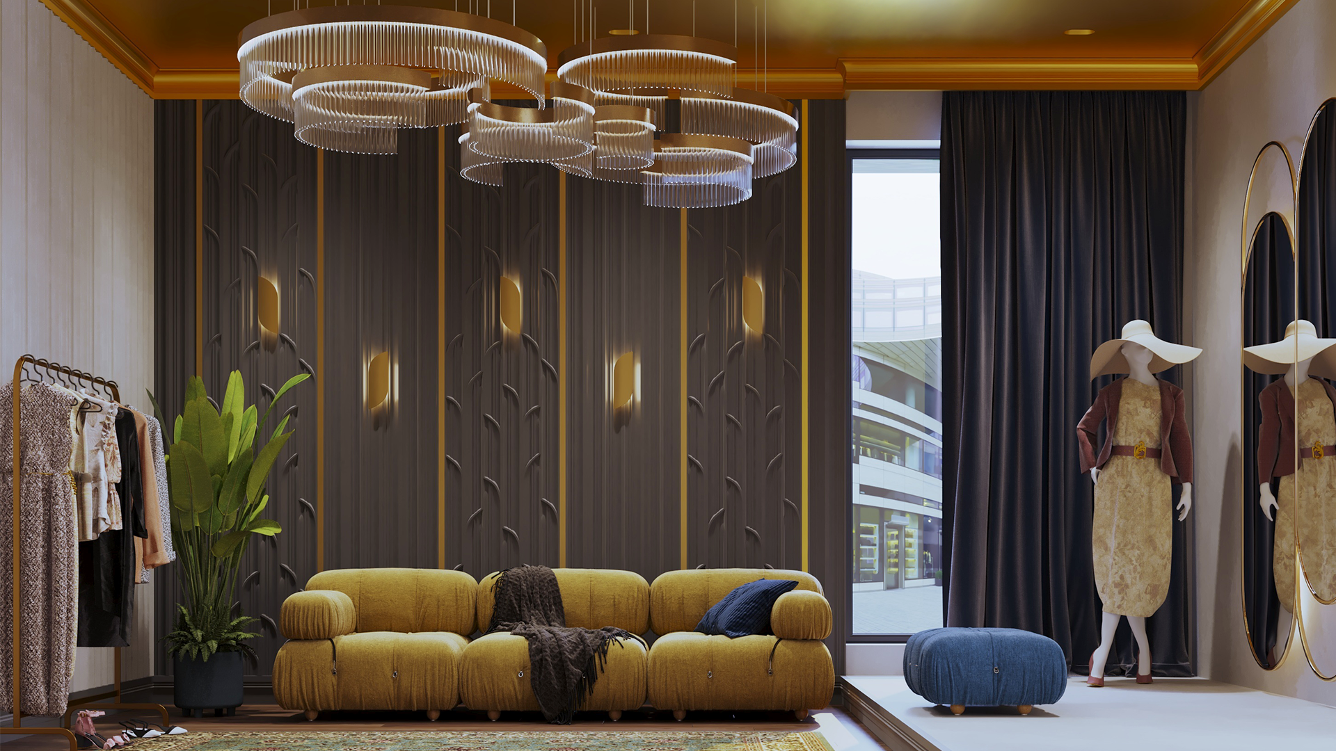 3D Дизайнерская панель из гипса PALMETTE-3  600*600мм, 0,36м2