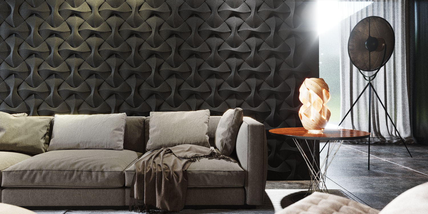 3D Дизайнерская панель из гипса FLIP PLATINUM МАТОВЫЕ 330x188x28 мм, 0.0372м2, 26,9 шт. в 1 м2