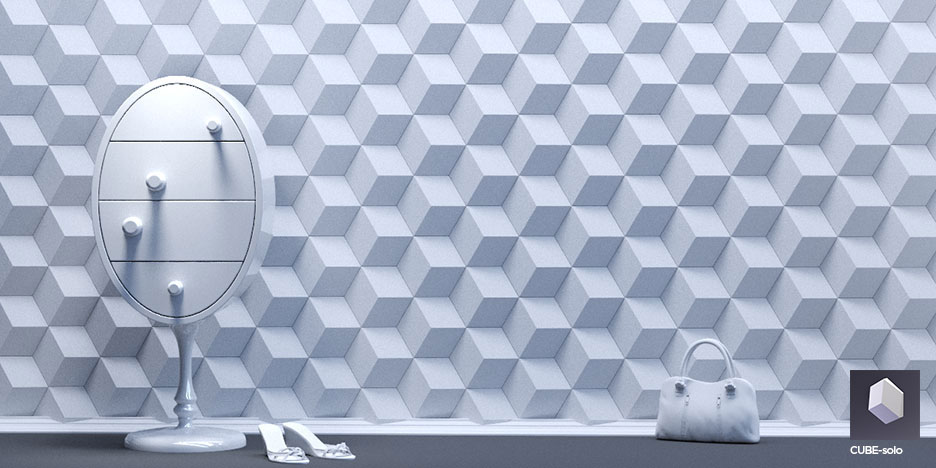 3D Дизайнерская панель из гипса CUBE-Ex2 200x173x29 мм, 0.026м2, 38,5 шт. в 1 м2