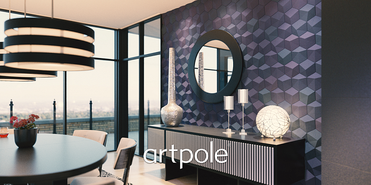 3D Дизайнерская панель из гипса CUBE-Ex1 PLATINUM МАТОВЫЕ 200x173x35 мм, 0.026м2, 38,5 шт. в 1 м2