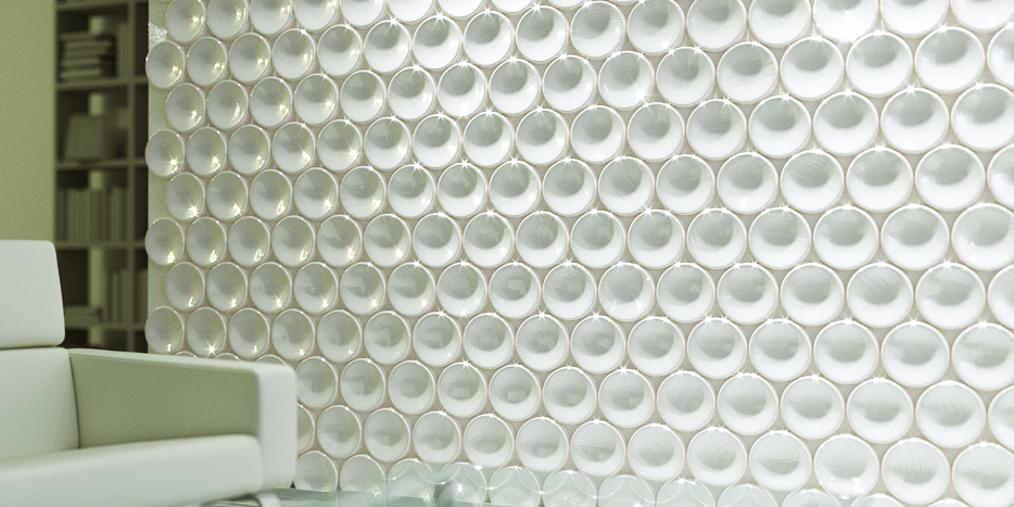 3D Дизайнерская панель из гипса LUNA PLATINUM МАТОВЫЕ 150x150x25 мм, 0.0116м2, 50,3шт. в 1 м2