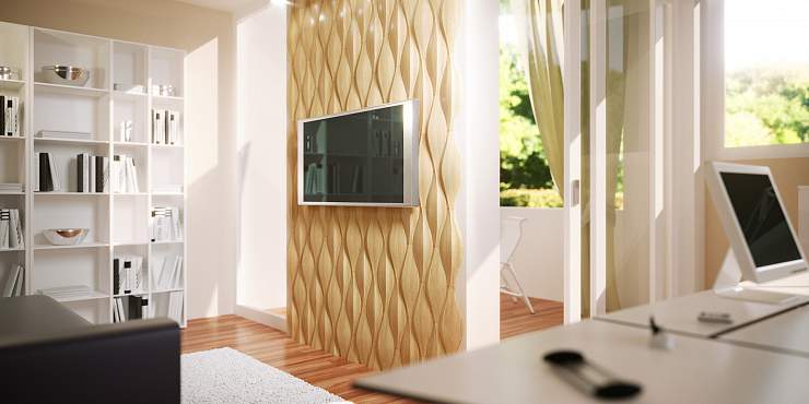 3D Дизайнерская панель из гипса DOVE PLATINUM МАТОВЫЕ 400x160x35 мм, 0.0423м2, 23,6 шт. в 1 м2