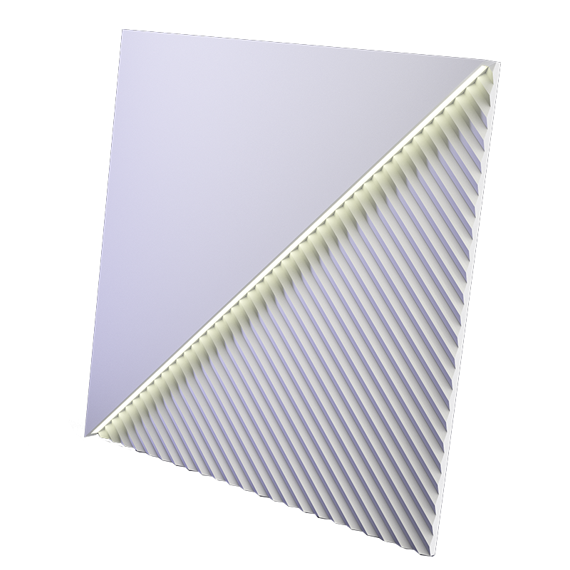 3D Дизайнерская панель из гипса FIELDS LED (нейтральный свет) , 600х600мм, 0.36 m2