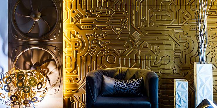 3D Дизайнерская панель из гипса EX-MACHINE А 0.36 m2