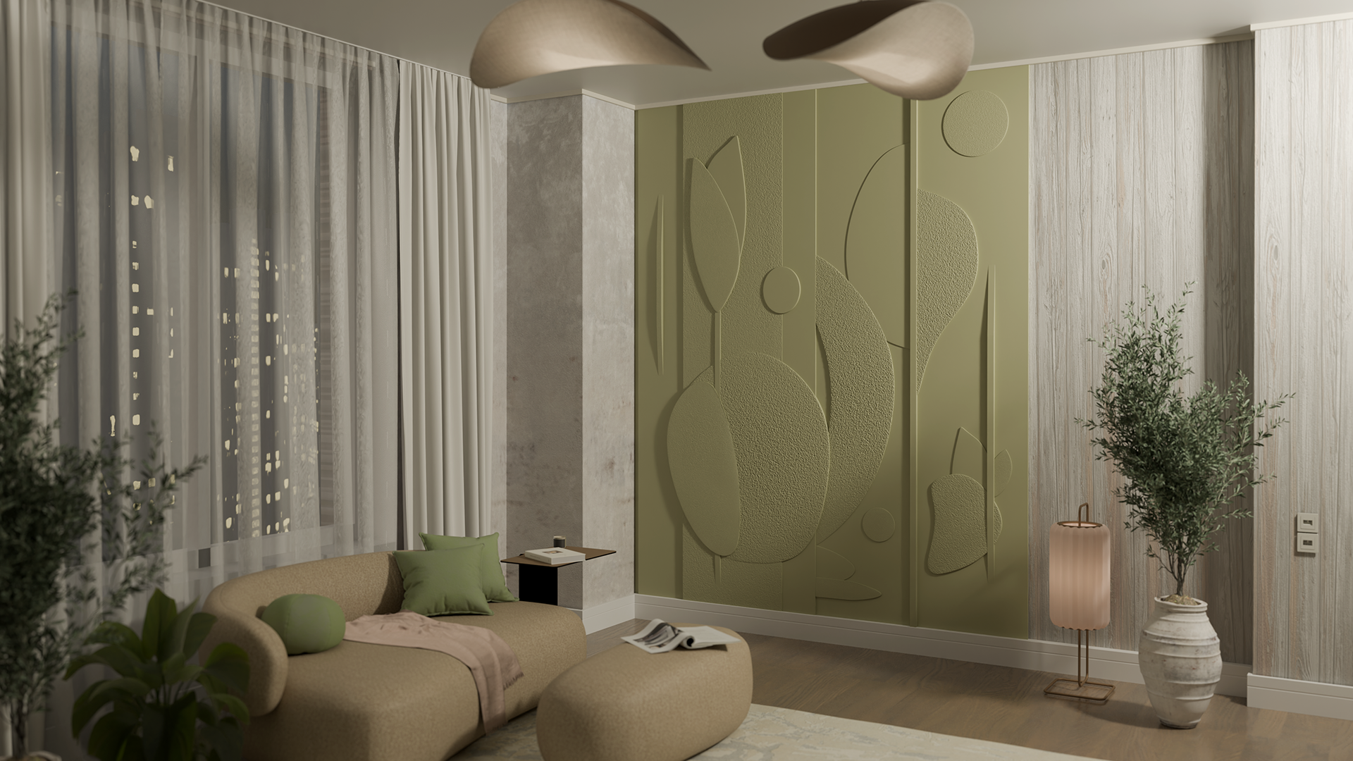 3D Дизайнерское панно из гипса PICASSO 3000х2400 мм, 7.2 м2