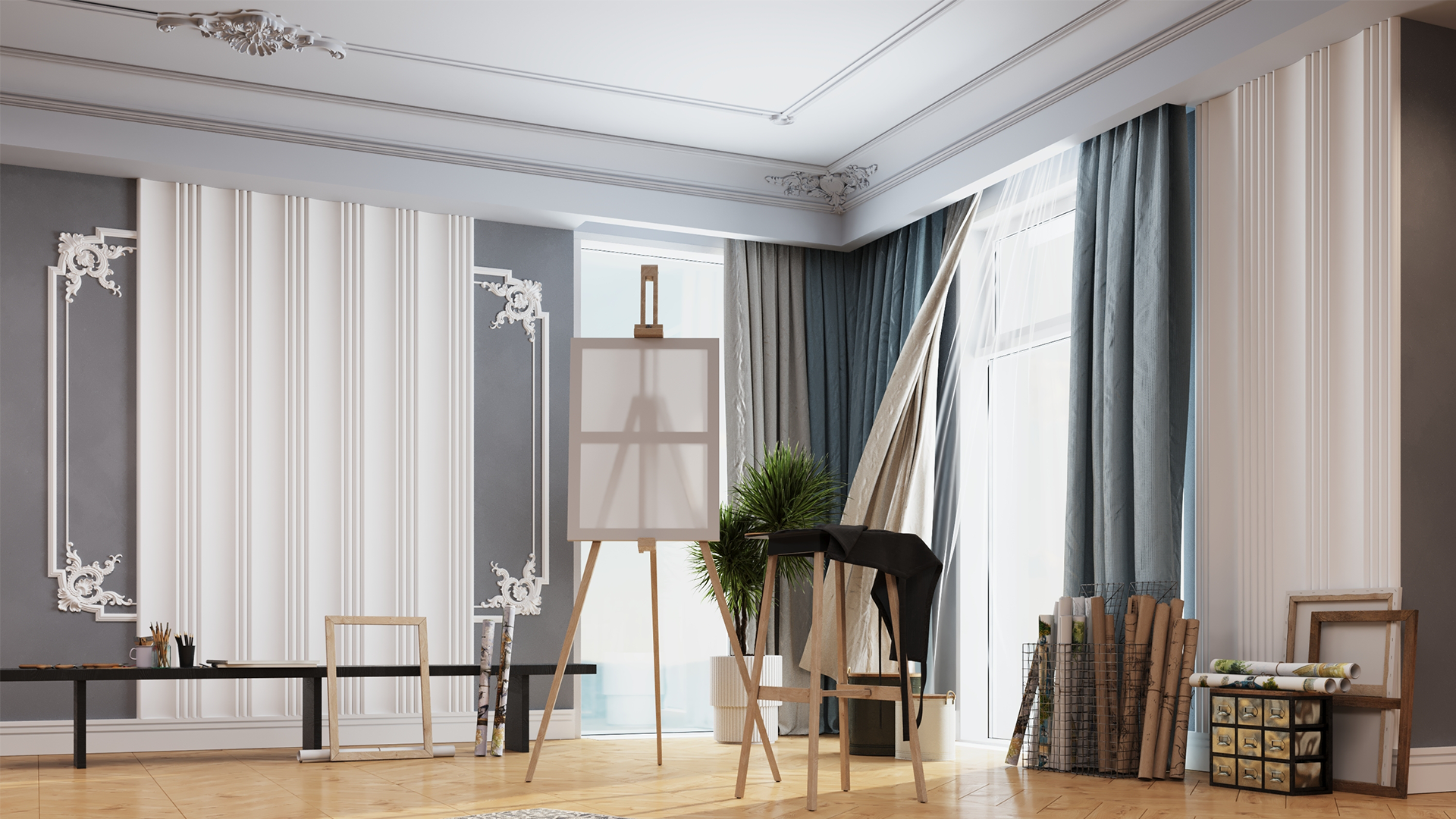 3D Дизайнерская панель из гипса WOODS K-2 600x600 мм, 0.36 м2