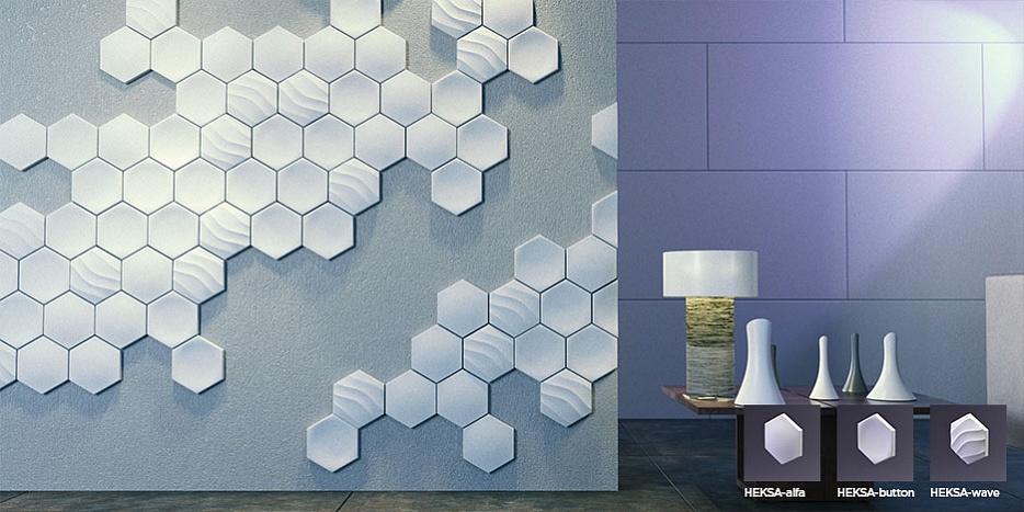 3D Дизайнерская панель из гипса HEKSA-серия PLATINUM МАТОВЫЕ 200x173x27 мм, 0.026м2, 38,5 шт. в 1 м2