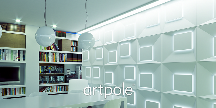 3D Дизайнерская панель из гипса MALEVICH 0.36 m2