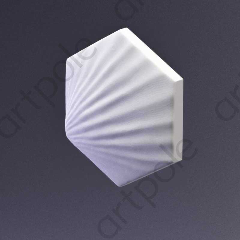 3D Дизайнерская панель из гипса HEKSA-shell 200x173x27 мм, 0.026м2, 38,5 шт. в 1 м2