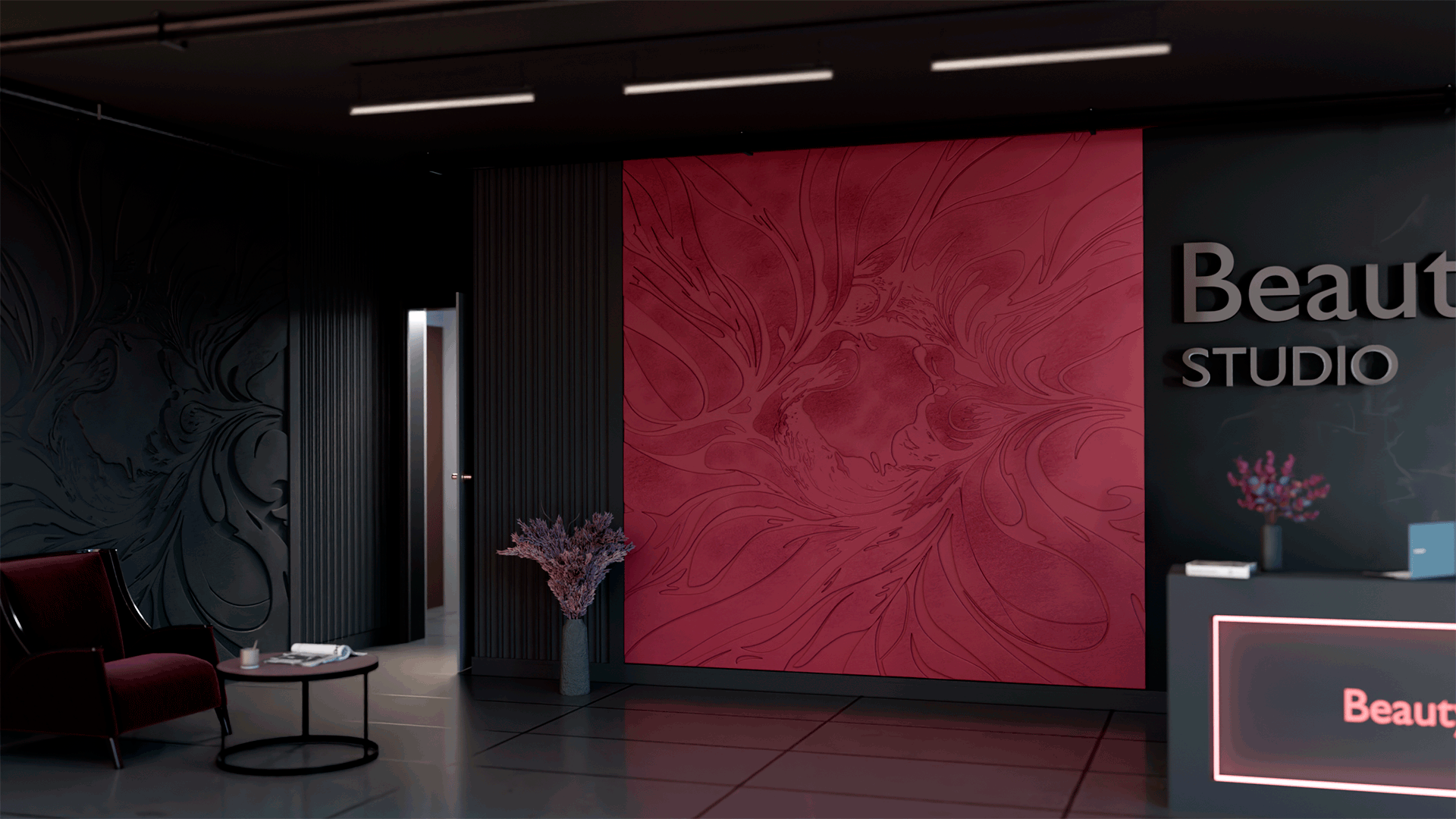 3D Дизайнерское панно из гипса FRACTALITY 3000x3000 мм, 9 м2
