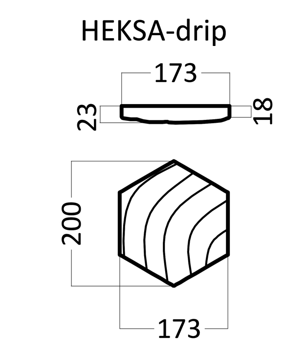 3D Дизайнерская панель из гипса HEKSA-drip 200x173x26 мм, 0.026м2, 38,5 шт. в 1 м2
