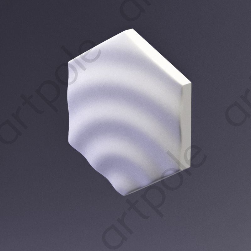 3D Дизайнерская панель из гипса HEKSA-drip 200x173x26 мм, 0.026м2, 38,5 шт. в 1 м2