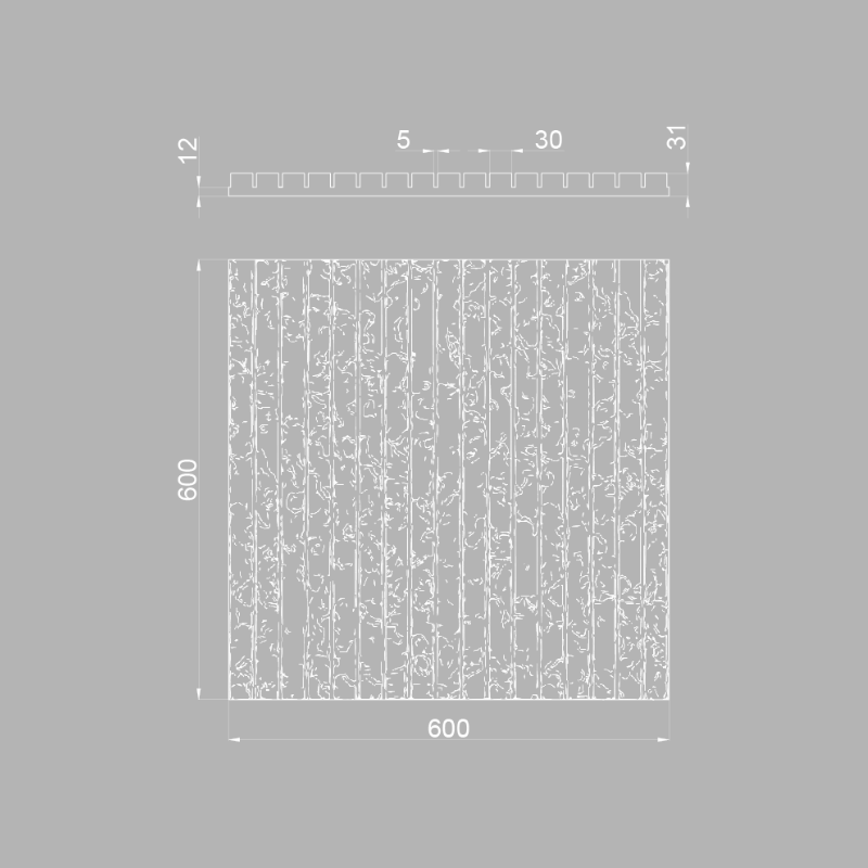 3D Дизайнерская панель из гипса ТЕО 600x600 мм, 0.36 м2