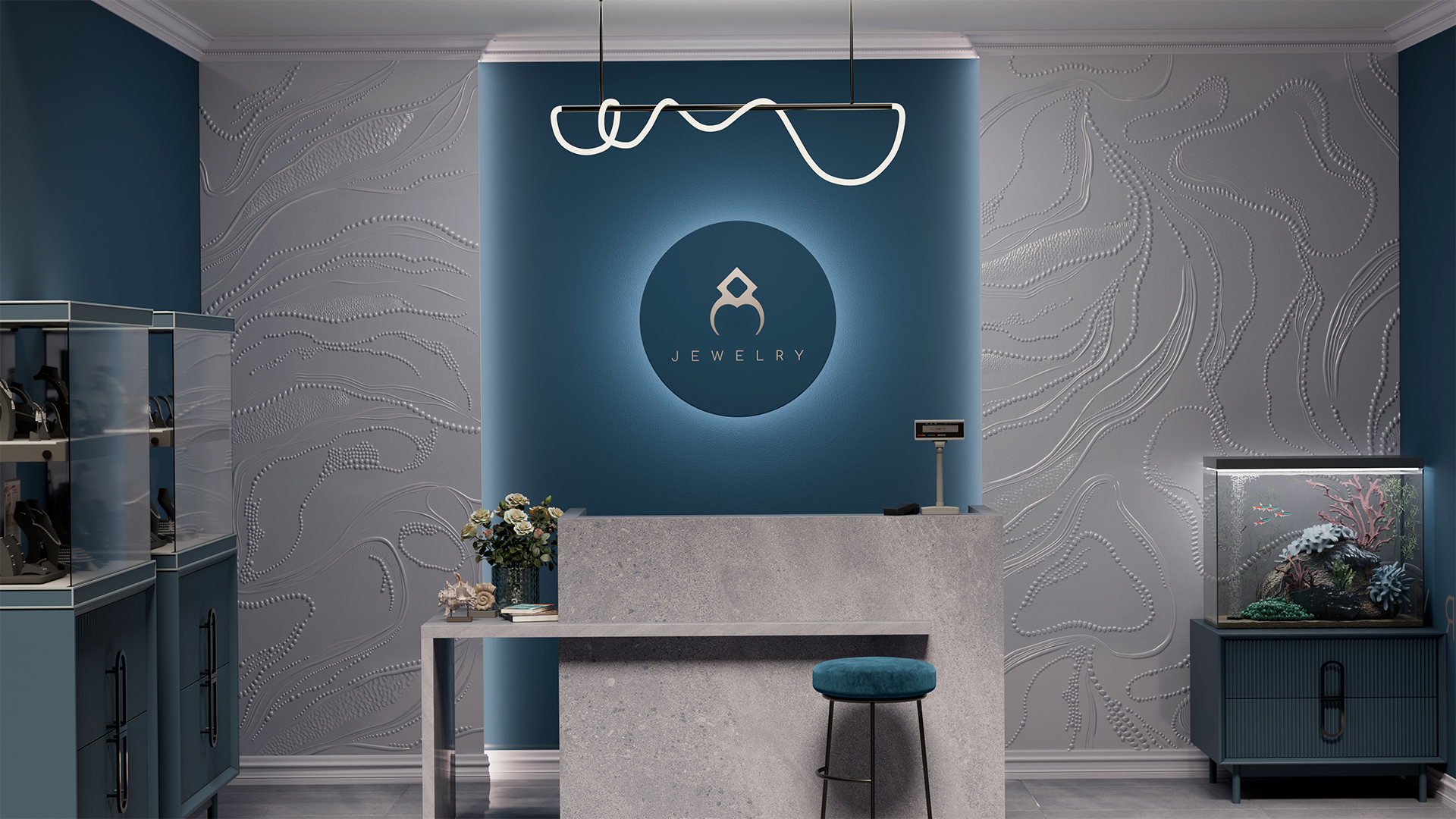 3D Дизайнерская панель из гипса ПАННО PEARLS 2400х1800