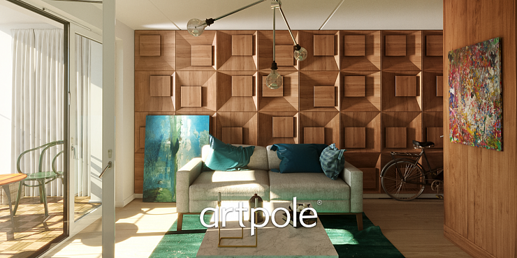 3D Дизайнерская панель из гипса MALEVICH LED PLATINUM МАТОВЫЕ (нейтральный свет) 600х600 мм, 0.36 м2