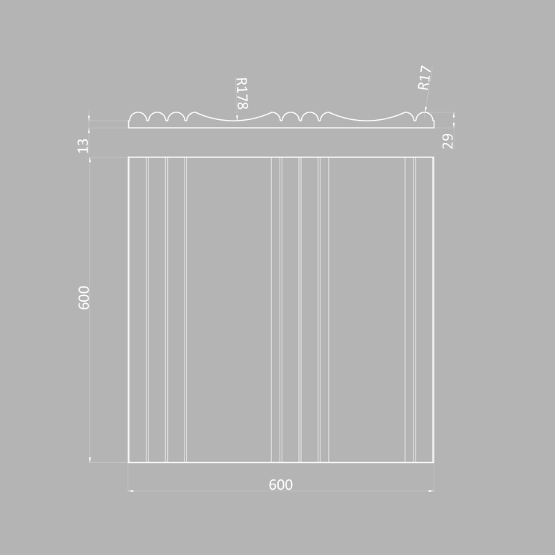 3D Дизайнерская панель из гипса WOODS K-2 600x600 мм, 0.36 м2