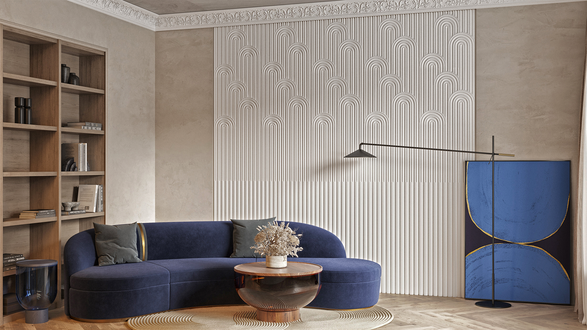 3D Дизайнерская панель из гипса PARALINE 2 600x600 мм, 0.36 м2