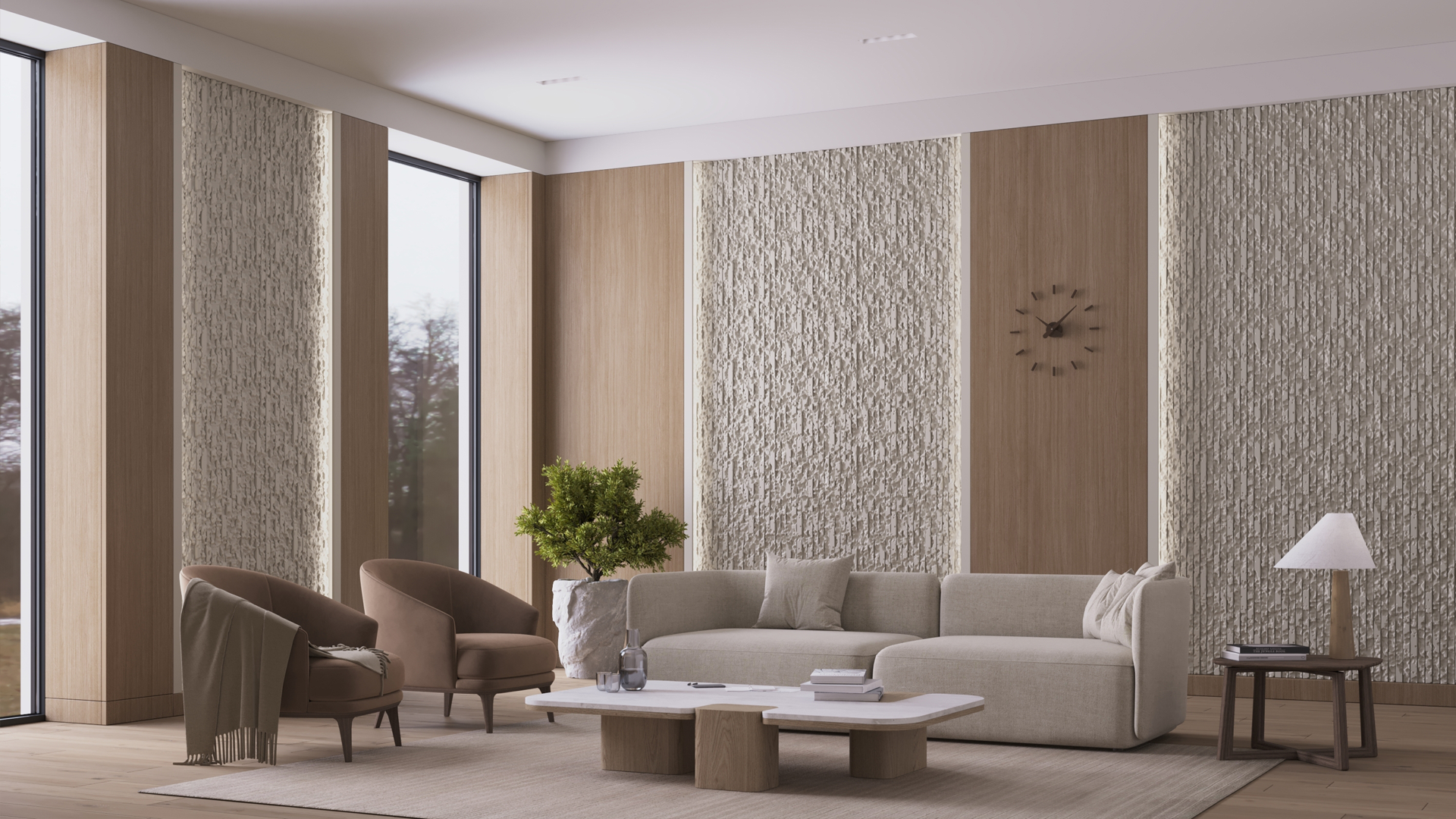 3D Дизайнерская панель из гипса ТЕО 600x600 мм, 0.36 м2