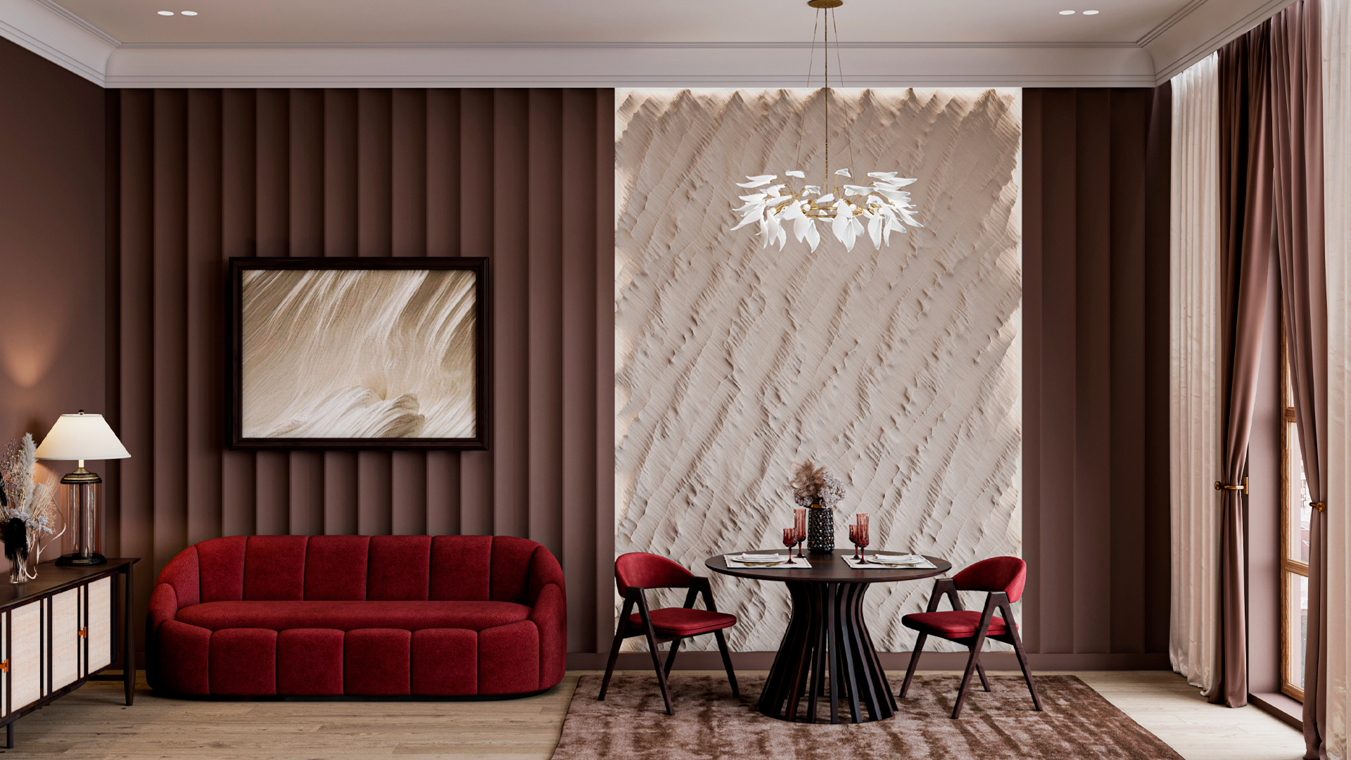 3D Дизайнерское панно из гипса SABBIA 1800х1800 мм, 3.24 м2