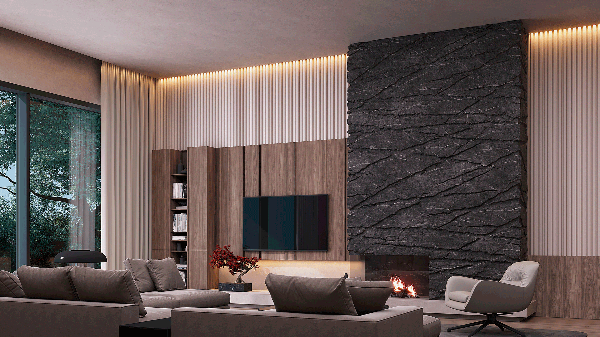 3D Дизайнерское панно из гипса FRAMEWORK 1800x1800 мм, 3.24 м2