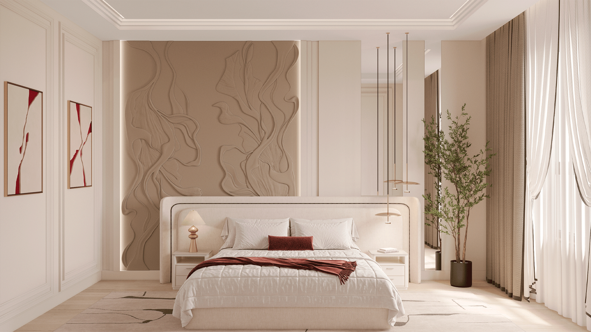 3D Гипсовое панно ECHO, 3000х1200 мм, 3,6 м2