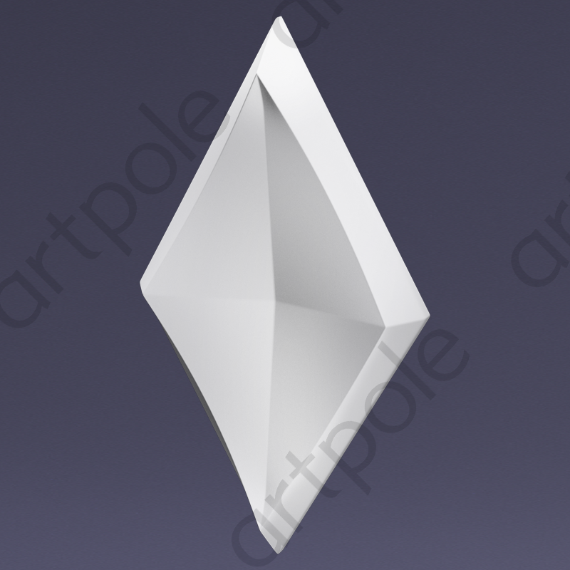 3D Дизайнерская панель из гипса ROMBUS PLATINUM МАТОВЫЕ 368x204x29 мм, 0.04 м2, 26,3 шт. в 1 м2