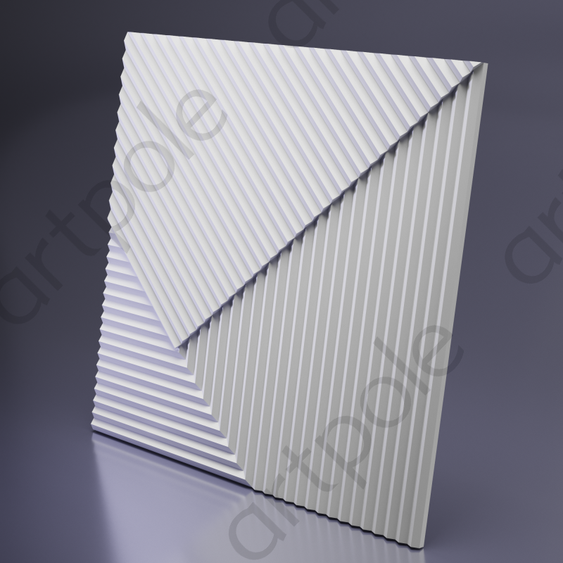 3D Дизайнерская панель из гипса FIELDS-2 PLATINUM МАТОВЫЕ 600x600 мм, 0.36 м2