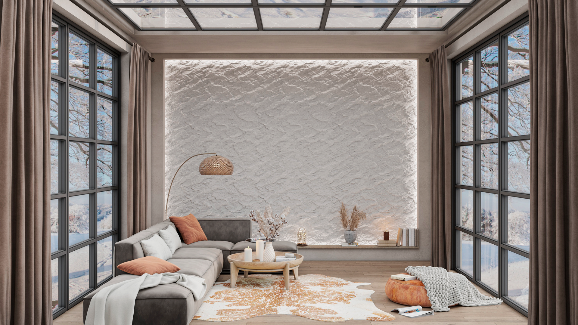 3D Дизайнерская панель из гипса ATACAMA-2  600х600 мм, 0.36 м2