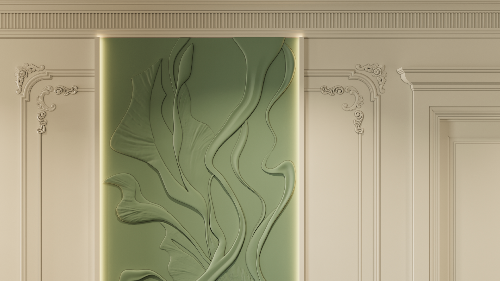 3D Гипсовое панно ECHO, 3000х1200 мм, 3,6 м2