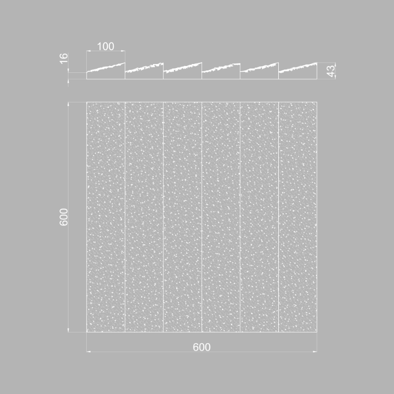3D Дизайнерская панель из гипса WALLFROST 600x600 мм, 0.36 м2