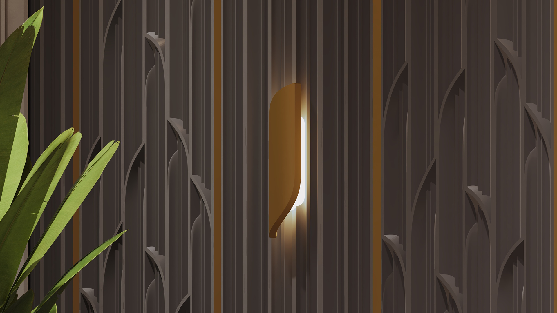 3D Дизайнерская панель из гипса PALMETTE-3  600*600мм, 0,36м2