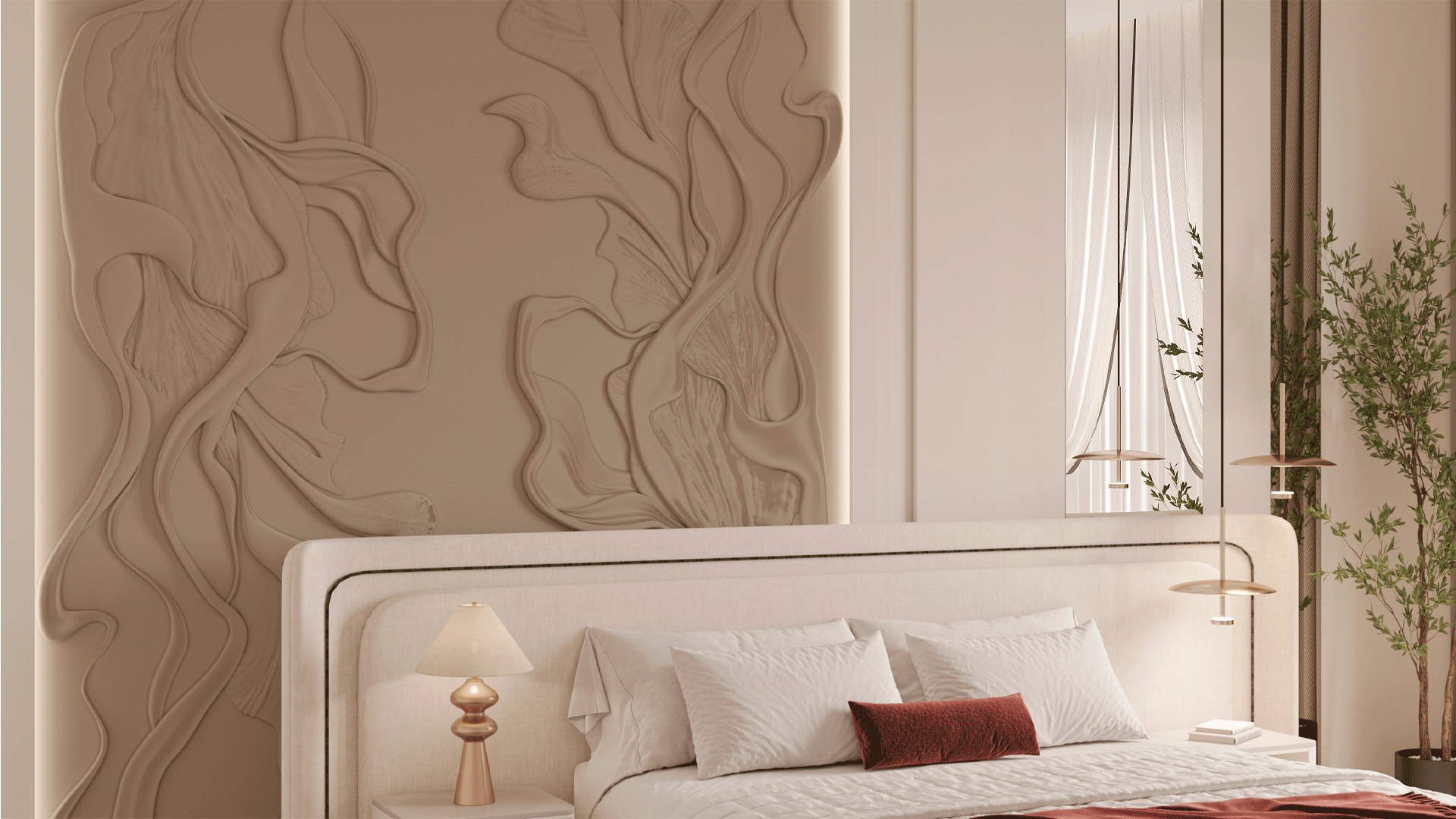 3D Гипсовое панно ECHO, 3000х1200 мм, 3,6 м2