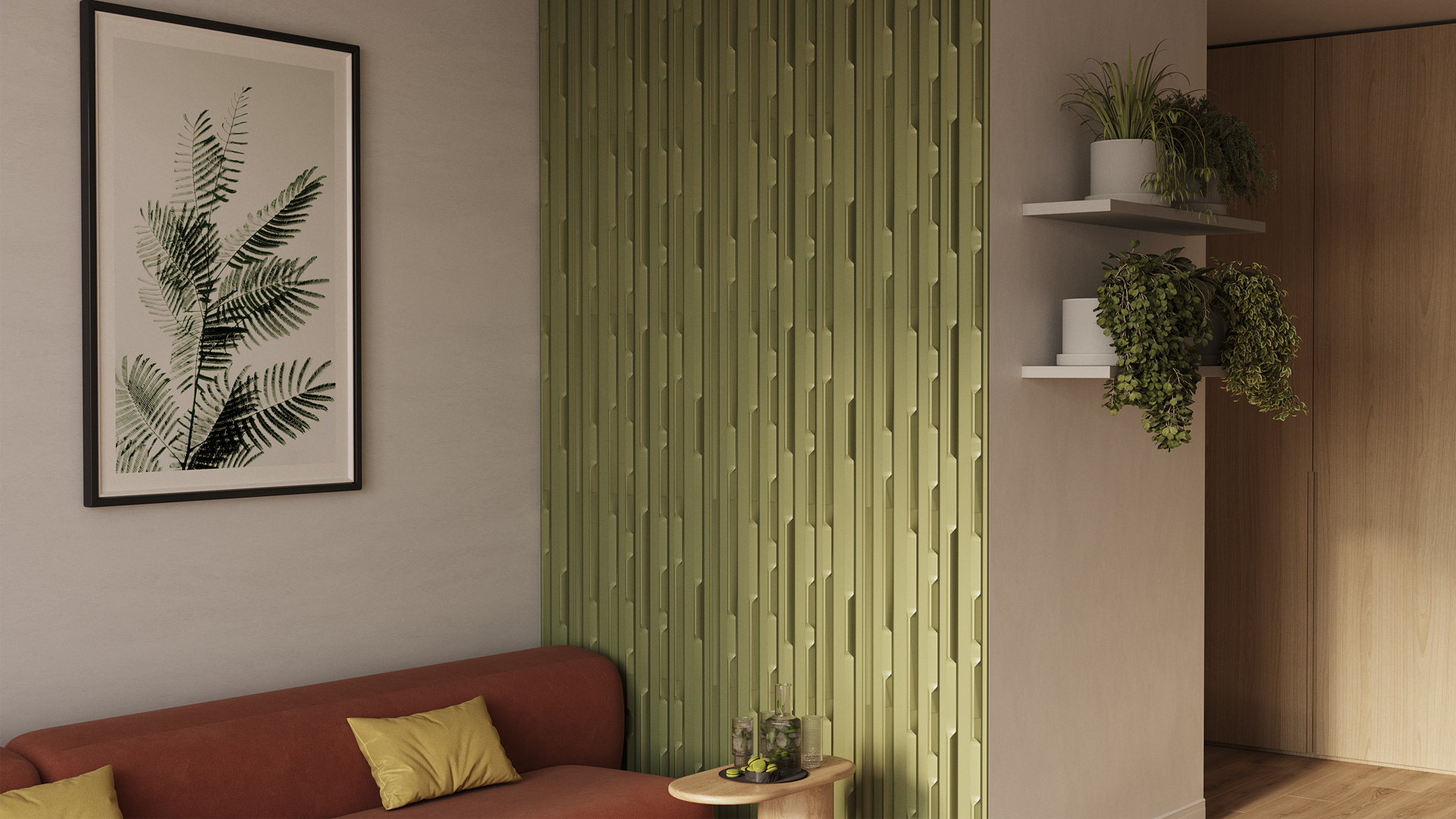 3D Дизайнерская панель из гипса SOLITUDE 600x600 мм, 0.36 м2
