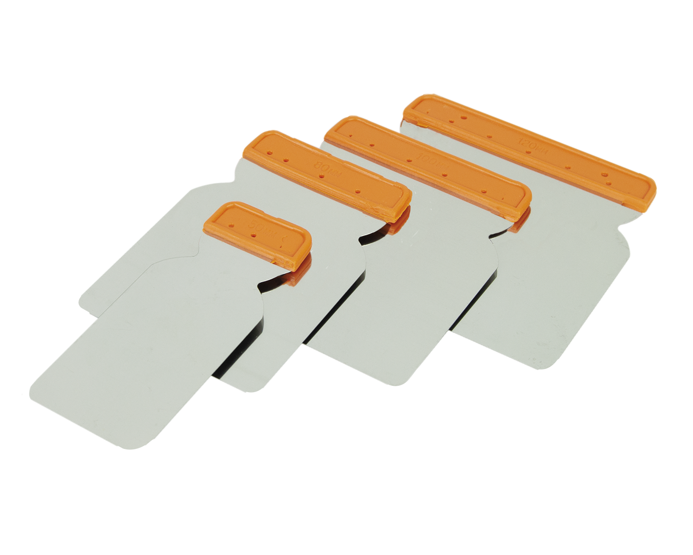 Набор Японских Шпателей Сталь Нерж. Закругленный (4 шт.) PREMIUM