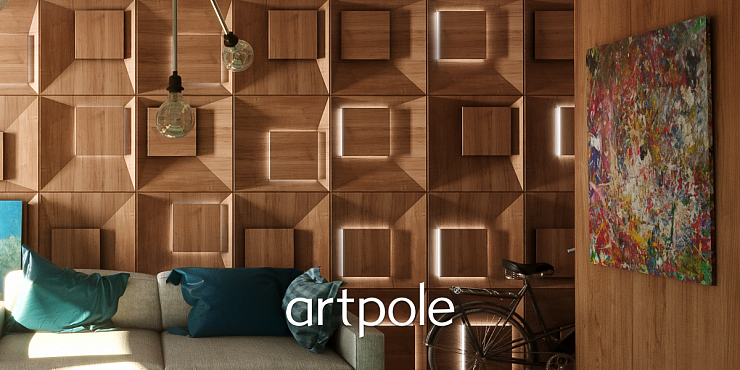 3D Дизайнерская панель из гипса MALEVICH LED PLATINUM МАТОВЫЕ (нейтральный свет) 600х600 мм, 0.36 м2