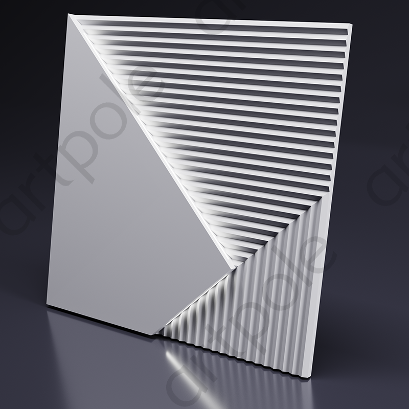 3D Дизайнерская панель из гипса FIELDS LED 2 (нейтральный свет) 600x600 мм, 0.36 м2